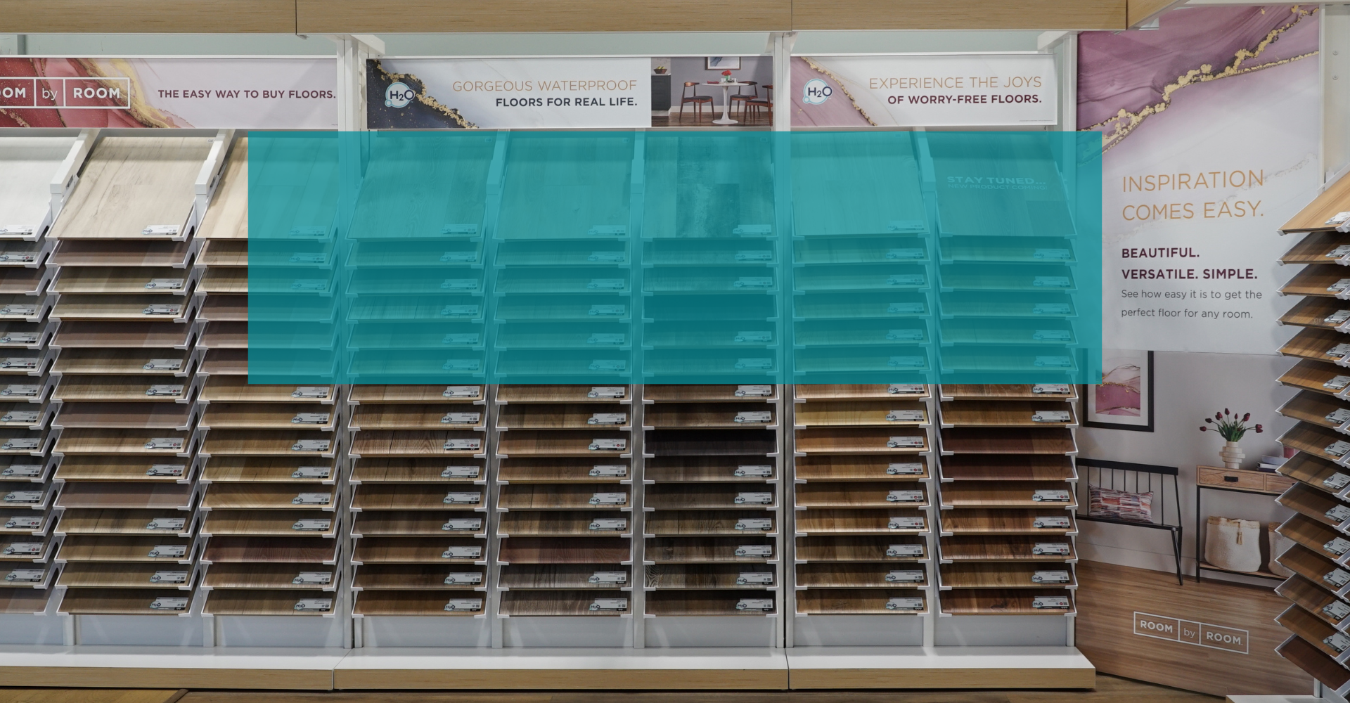 image of a stock liquidation sale on LVP flooring